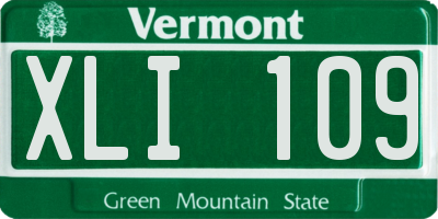 VT license plate XLI109