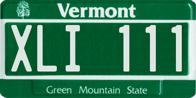 VT license plate XLI111