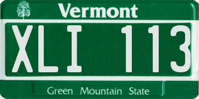 VT license plate XLI113