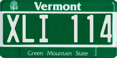 VT license plate XLI114