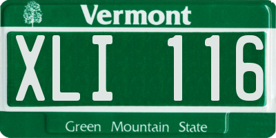 VT license plate XLI116