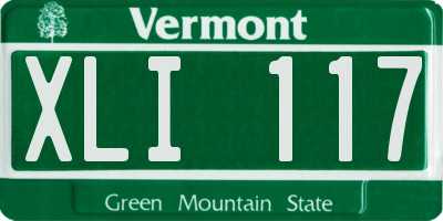 VT license plate XLI117