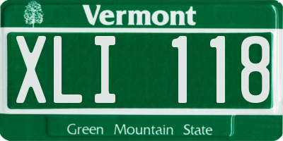 VT license plate XLI118