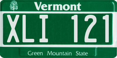 VT license plate XLI121