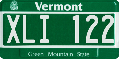 VT license plate XLI122