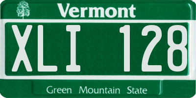 VT license plate XLI128