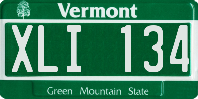 VT license plate XLI134