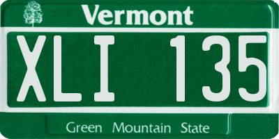 VT license plate XLI135