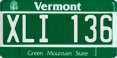 VT license plate XLI136