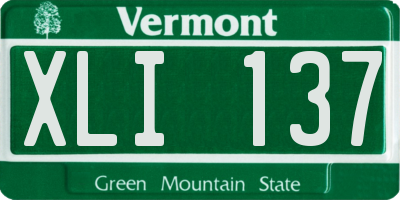 VT license plate XLI137