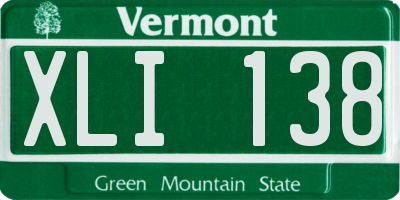 VT license plate XLI138