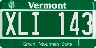 VT license plate XLI143