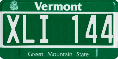 VT license plate XLI144