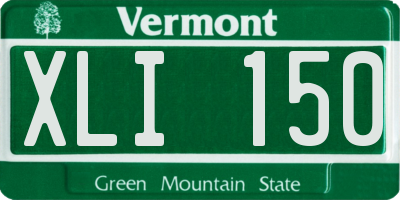 VT license plate XLI150