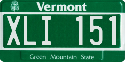 VT license plate XLI151
