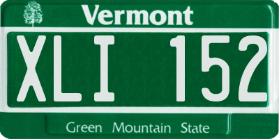 VT license plate XLI152