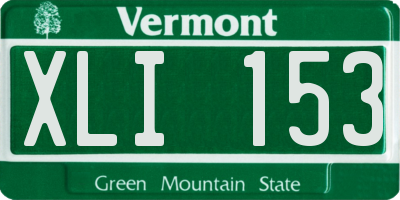VT license plate XLI153