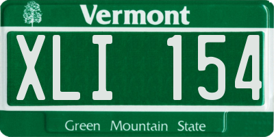 VT license plate XLI154
