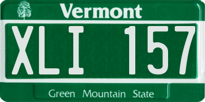 VT license plate XLI157