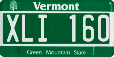 VT license plate XLI160