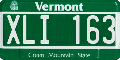 VT license plate XLI163