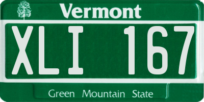 VT license plate XLI167