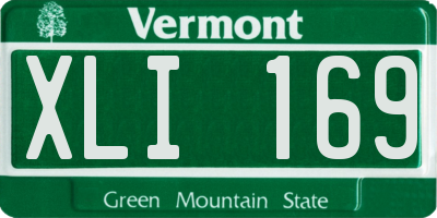 VT license plate XLI169