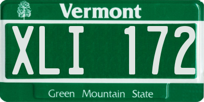 VT license plate XLI172