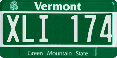 VT license plate XLI174