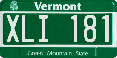 VT license plate XLI181
