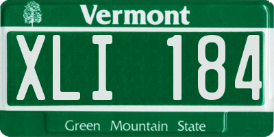 VT license plate XLI184