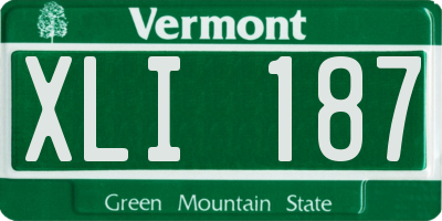 VT license plate XLI187