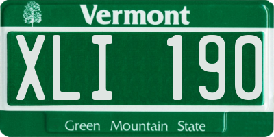 VT license plate XLI190