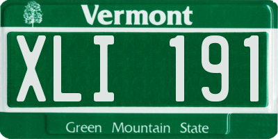 VT license plate XLI191