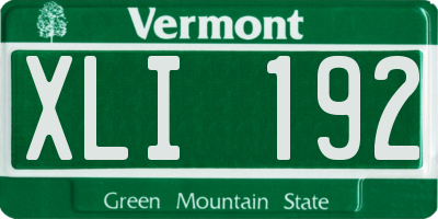 VT license plate XLI192