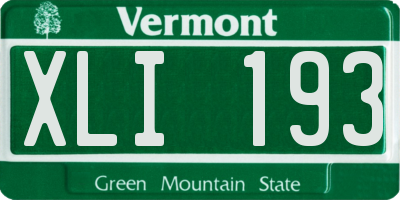 VT license plate XLI193
