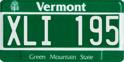 VT license plate XLI195