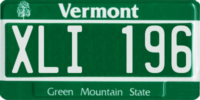 VT license plate XLI196