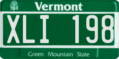 VT license plate XLI198