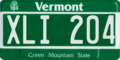 VT license plate XLI204