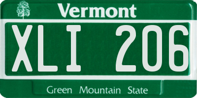 VT license plate XLI206