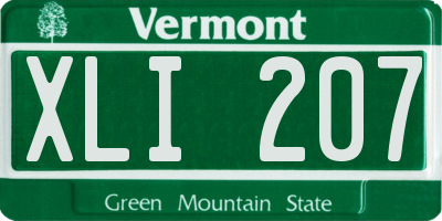 VT license plate XLI207