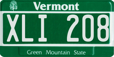VT license plate XLI208