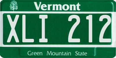 VT license plate XLI212
