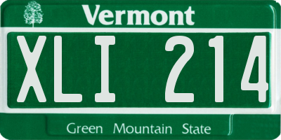 VT license plate XLI214
