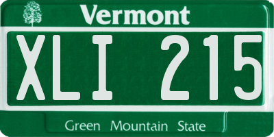 VT license plate XLI215