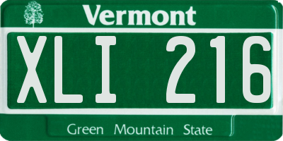 VT license plate XLI216