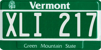 VT license plate XLI217