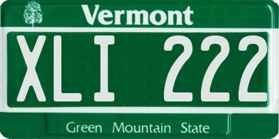 VT license plate XLI222