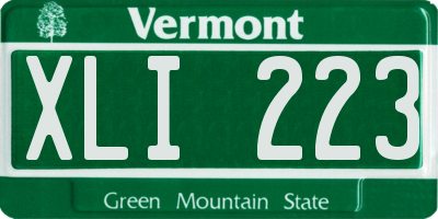 VT license plate XLI223